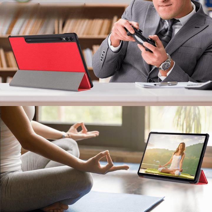 Actual product image Cover-Discount Galaxy Tab S9+ - Tri-fold Smart Case red (Galaxy Tab S9+, Galaxy Tab S10+)