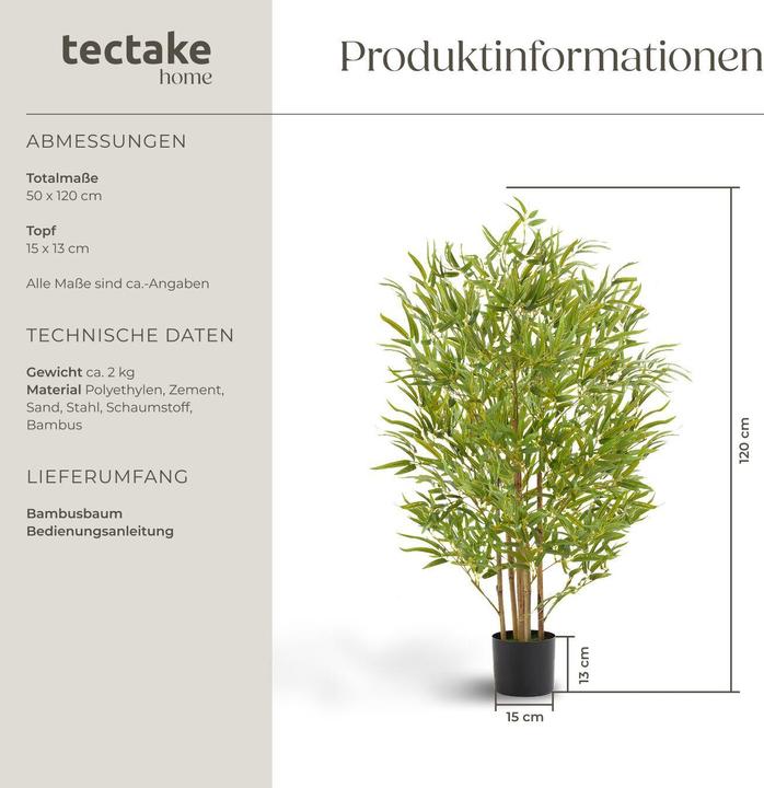 Immagine prodotto tectake Bambusbaum Bambosa (120 cm)