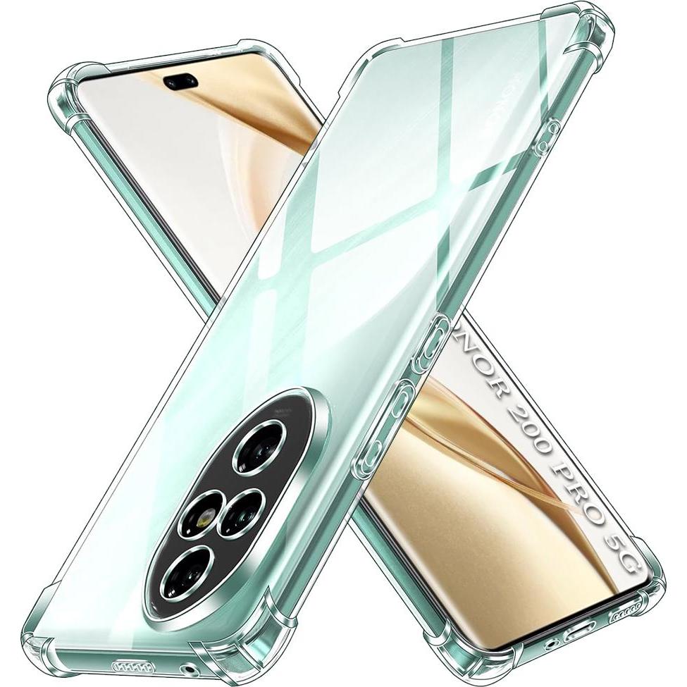 Techsuit - Shockproof Clear Silicone - Honor 200 Pro - Clear (Honor 200 Pro), Cover smartphone, Trasparente