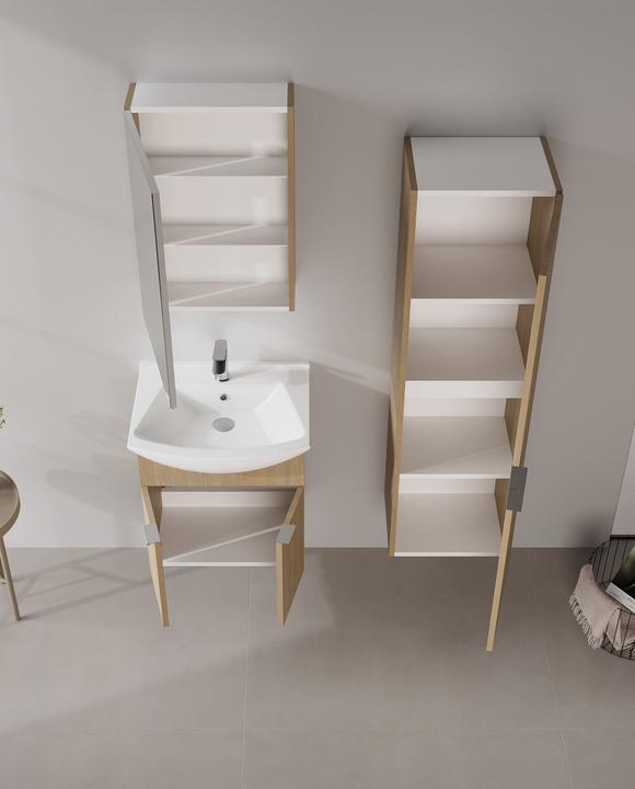Produktbild Homitis Purus 55 Bathroom Cabinet With Sink & Mirror Set (2 Pieces)