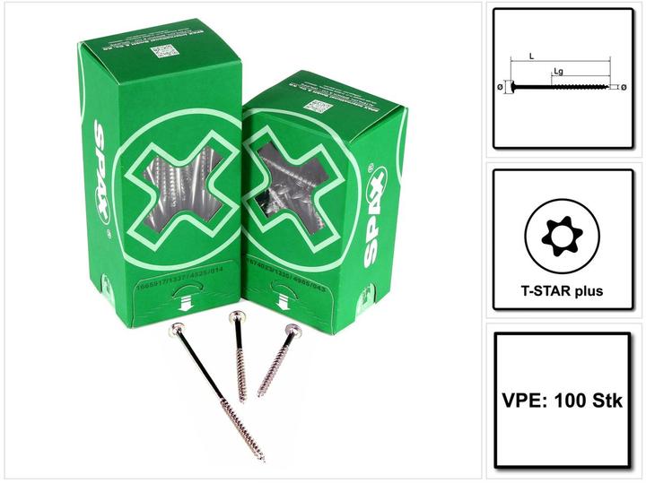 Vite Per Legno SPAX Testa Svasata Piana In Acciaio L 25 X 4,5 Mm, 75 - Foto 6