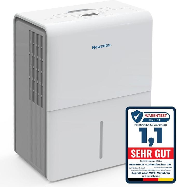 Produktbild Newentor Luftentfeuchter mit Geräuschreduktion (80 m², 25 l/24h)