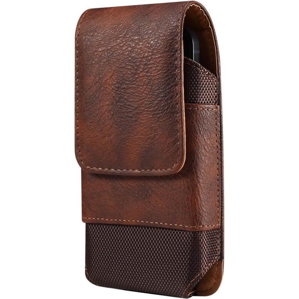 Cover-Discount, Bauchtasche, Nylon - Leder Gurttasche mit Kartenfach braun / M, Braun