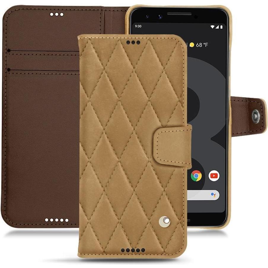 Noreve Lederschutzhülle Wallet (Google Pixel 3 XL), Smartphone Hülle, Braun