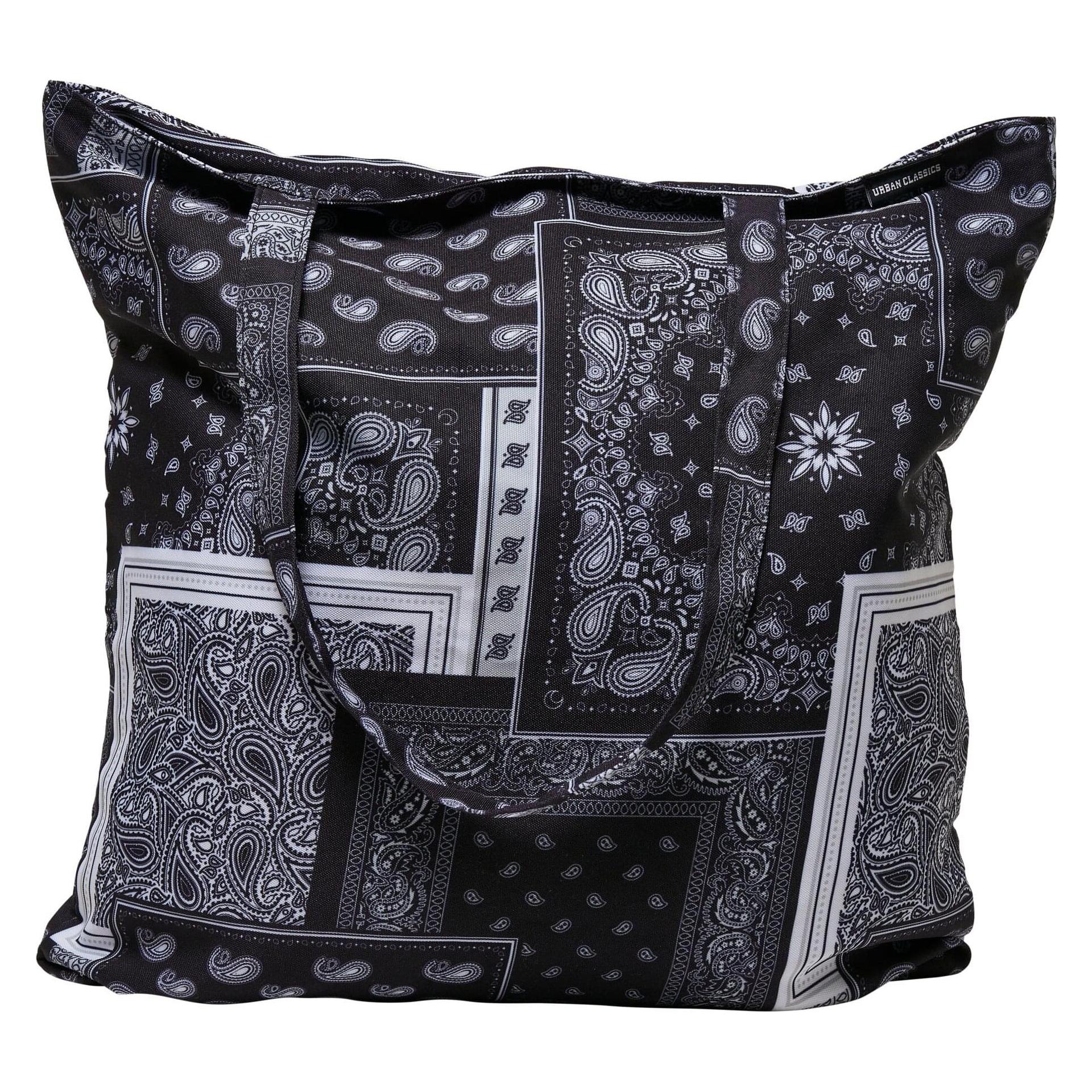 Urban Classics, Unisex, Handtasche, Bandana Patchwork Print Tote Bag - 18200, Mehrfarbig, Weiss, Schwarz