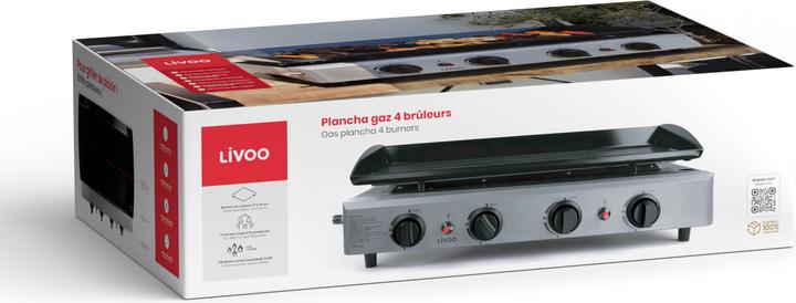 Image du produit Livoo Plancha gaz 4 brûleurs (10 kW)