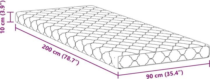 Actual product image vidaXL Schaumstoffmatratze (Foam core, 90 x 200 cm)
