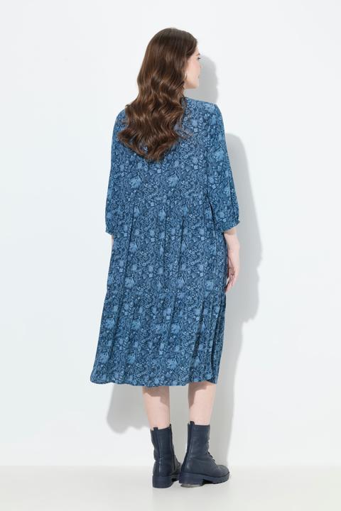 Actual product image Ulla Popken Floral Paisley 3/4 Sleeve Dress (62)