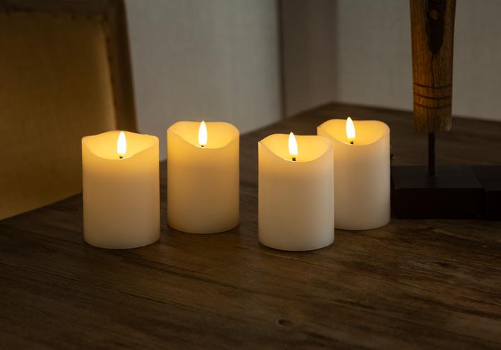 Actual product image Goobay 4er-Set LED-Echtwachskerzen, weiss (4 x)