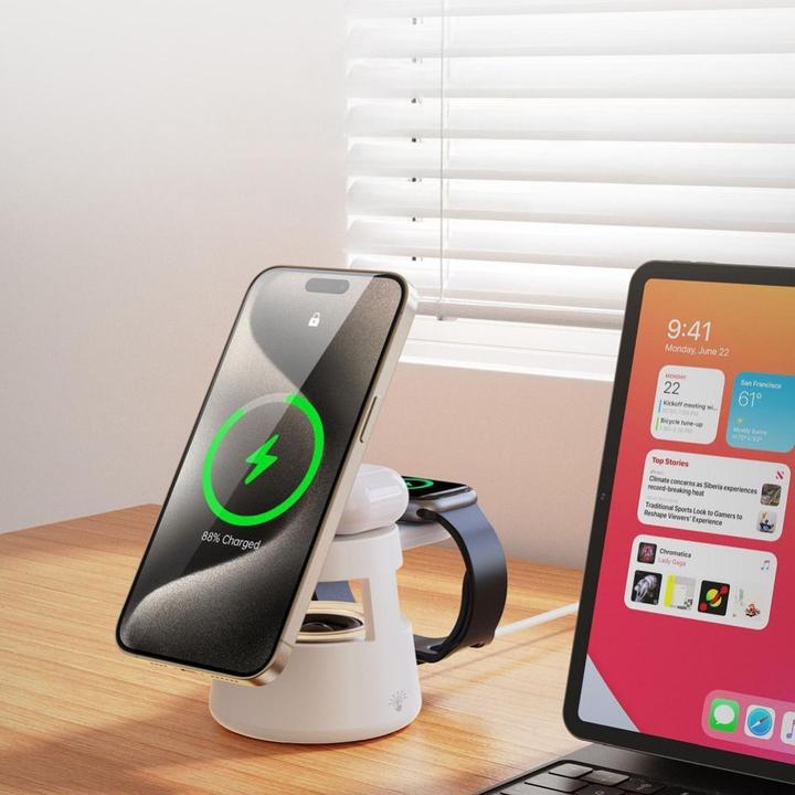 Image du produit Duzzona W23 Series Wireless Charger mit Bluetooth Lautsprecher (15 W)