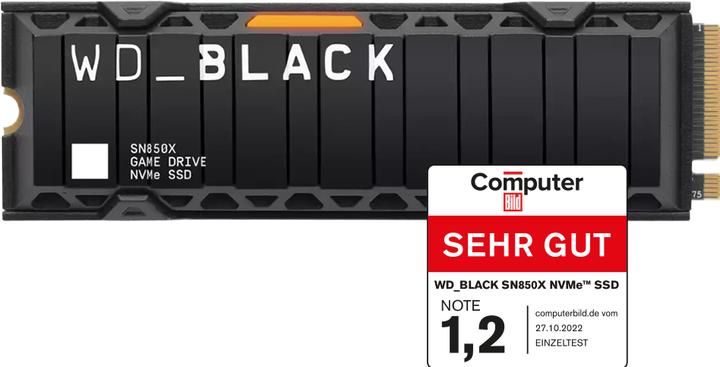 Actual product image WD Black SN850X mit Heatsink powered by SANDISK (2000 GB, M.2 2280)