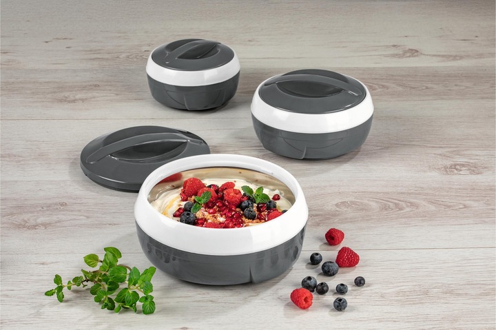 Actual product image Gourmetmaxx Thermo-Schüssel Set 3 Tlg. Grau/Weiss (21.50 cm, 1 x)