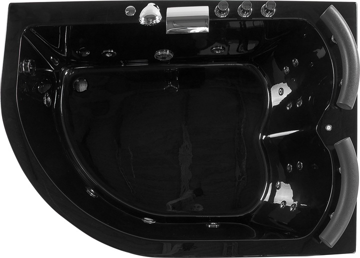 Image du produit Beliani Baignoire balnéo noire modèle d'angle avec LED à gauche 160 x 113 cm PARADISO (427 l, 113 cm)