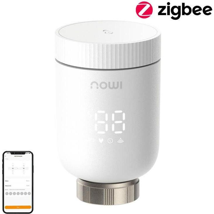 Imou Valvola Termostatica con 6 adattatori di montaggio, con rilevamento finestra aperta, protezione cong, Termostato, Bianco