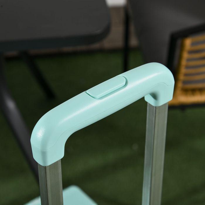 Immagine prodotto Swisshandel24 Carrello spesa pieghevole, manico telescopico regolabile, coperchio, fino a 80 kg, verde