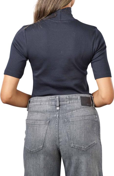 Actual product image Marc O'Polo Short Sleeve T-Shirt Stand-Up Collar Deep Blue S (XL)