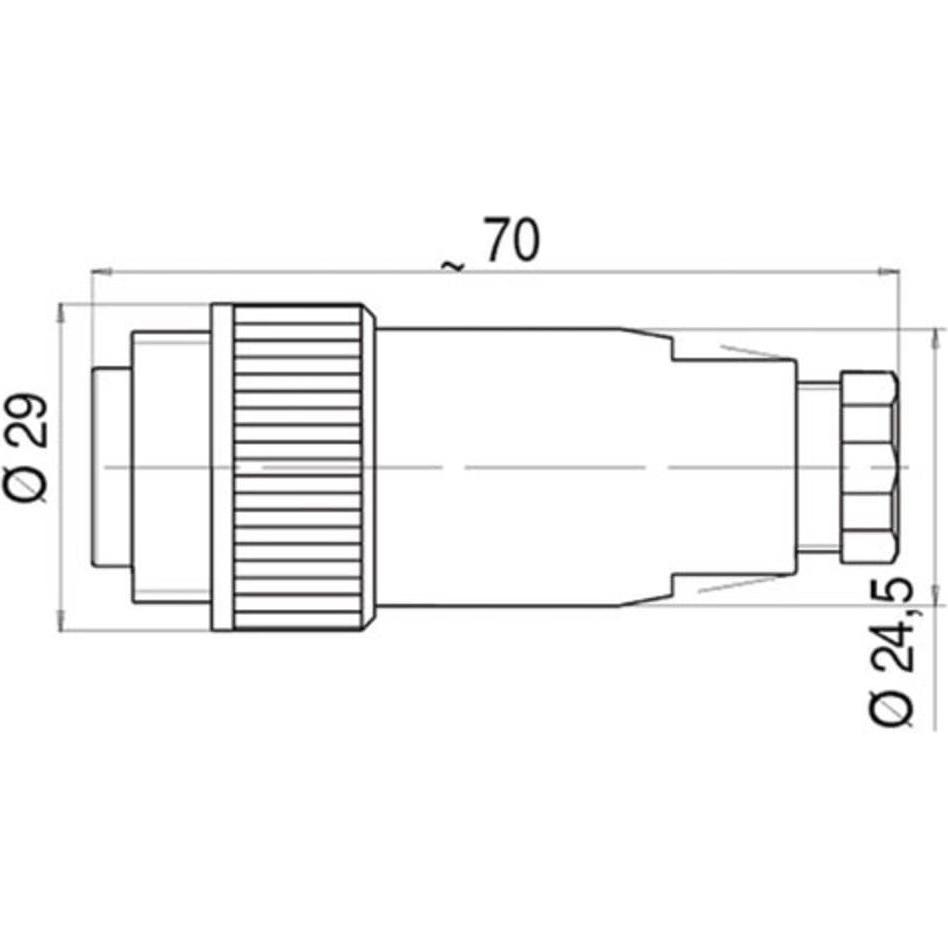 Thumbnail - Schubiger Serie 693 4 pole RD24 power male connector, Elektronikkabel + Stecker