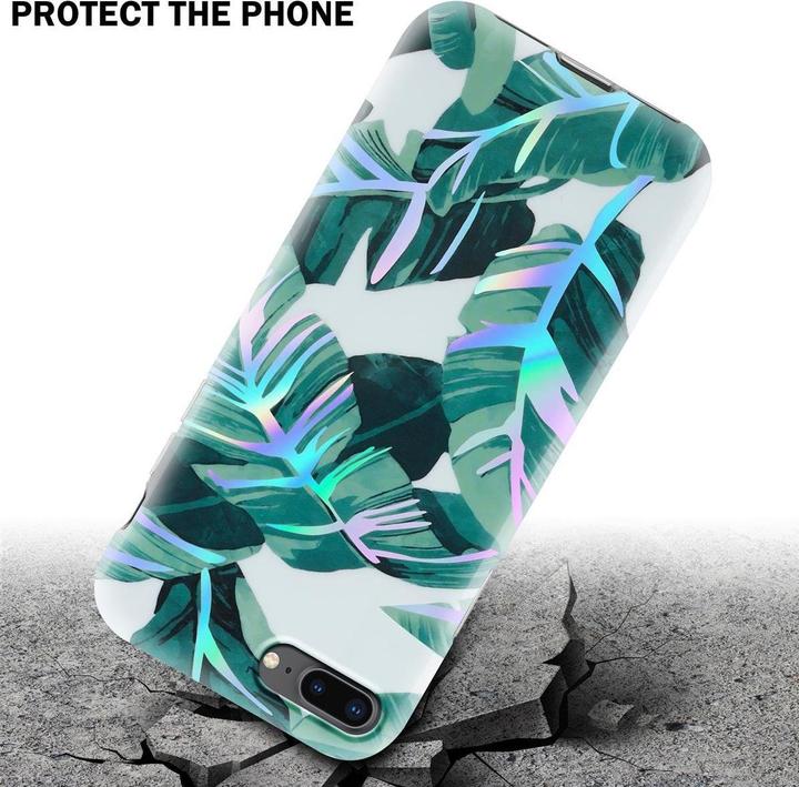 Image du produit Cadorabo Couverture IMD TPU Fleurs & Feuilles colorées (Apple iPhone 7 Plus, Apple iPhone 7s Plus)