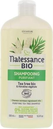 Actual product image Natessance Clarifying organic shampoo Tea Tree & vegetable keratin - 500ml - (500 ml, Liquid shampoo)