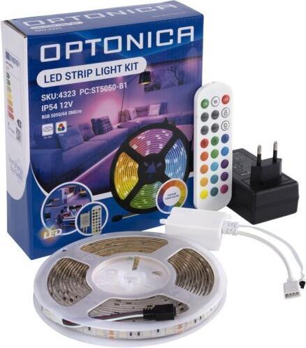 Actual product image Optonica Strip, RGB 4323, 12 V, 60 LEDs, EEK: G, 36 W, 2400 lm, with remote control, 5 m, IP54 (500 cm, Indoor, Outdoor)