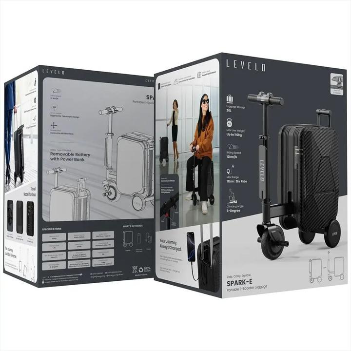 Produktbild Levelo Spark Elektrischer Koffer mit Antrieb & Rückwärtsgang (20 l)