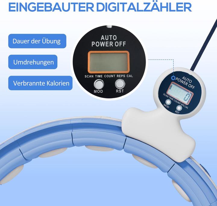 Immagine prodotto SportNow Hula Hoop Kunststoff, Metallsand Hellblau (1300 g)