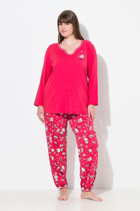 Image du produit Ulla Popken Pyjama avec col tunisien et manches longues, motif chats (42, 44)