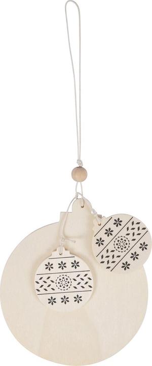 Image du produit Natura Punto Lot de 4 pendentifs en bois, renne, boule de Noël, sapin de Noël et étoile, à suspendre