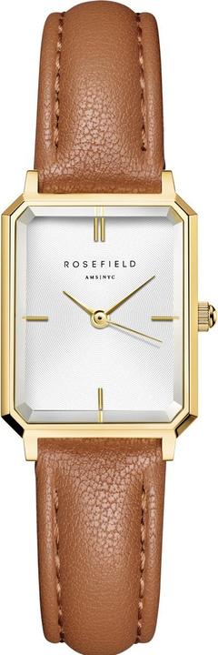 Produktbild Rosefield Octagon XS White Light Brown Leather Gold Armbanduhr
