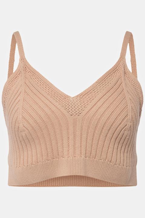 Produktbild Ulla Popken Bralette, Rippstrick, Zierkanten (56)