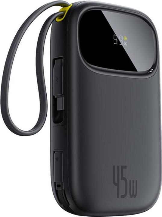 Actual product image Baseus EnerFill FC31 20000mAh 45W Powerbank mit Display, USB-C- und Lightning Kabeln – Schwarz (20000 mAh, 45 W)