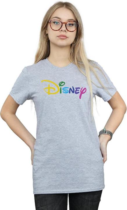 Actual product image Disney Womens/Ladies Colour Logo Cotton Boyfriend T-Shirt (L)