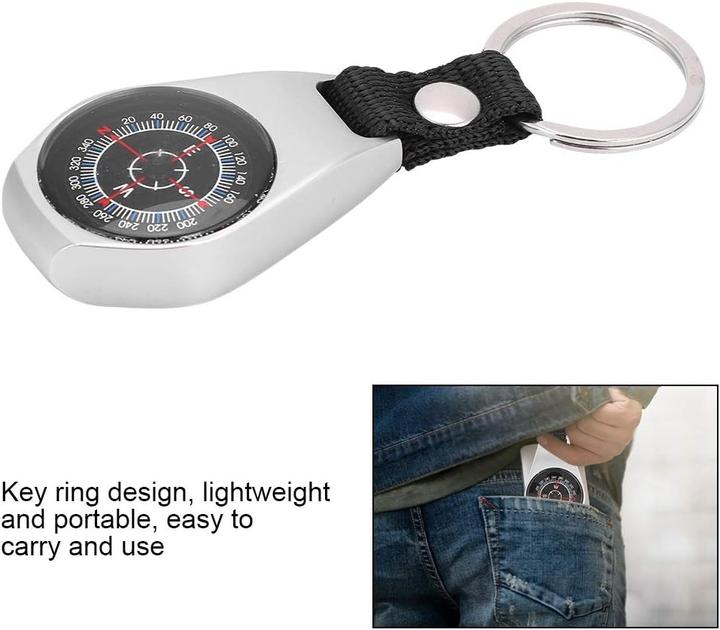 Actual product image Swissdetector Professional Survival Compass - Zinc Alloy Key Chain