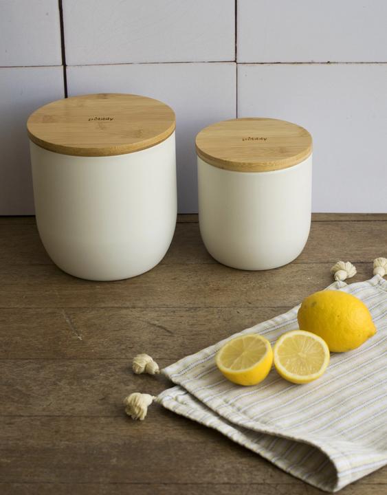 Immagine prodotto Pebbly Barattolo per biscotti in metallo bianco 2300ml/15x15x15,5 cm (2.30 l)