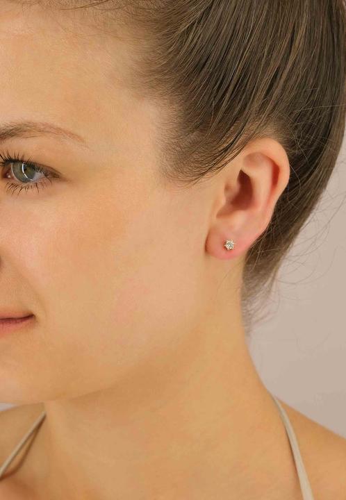 Actual product image Muau Stud earrings 6-handle setting (Yellow gold 750)