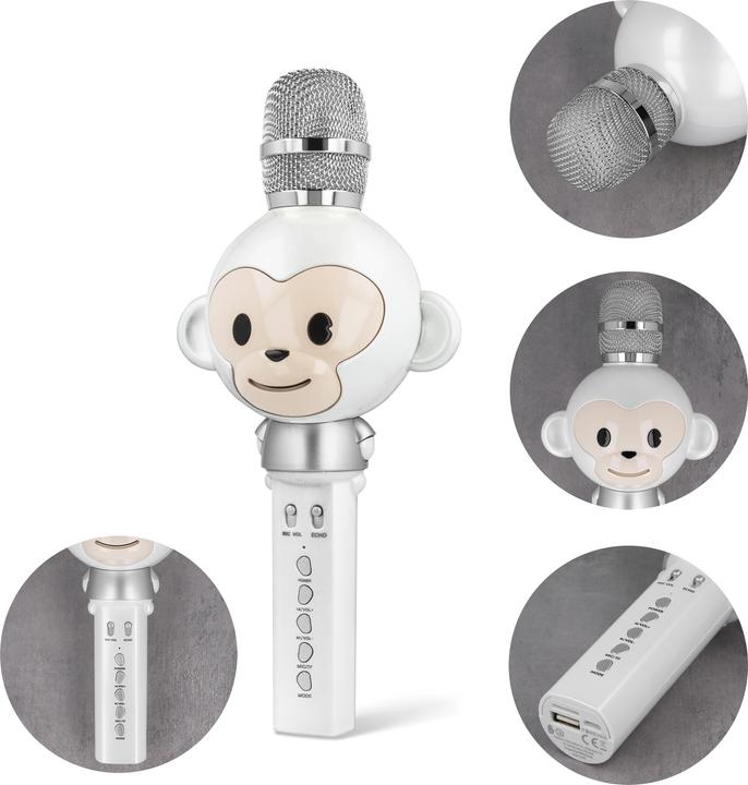 Produktbild Maxlife Bluetooth microphone with speaker Animal MX-100 white
