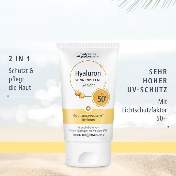 Productafbeelding Medipharma cosmetics Hyaluron Zonverzorging Gezicht SPF 50+, 50 ml Crème (Zonnecrème gezicht, SPF 50+, 50 ml)