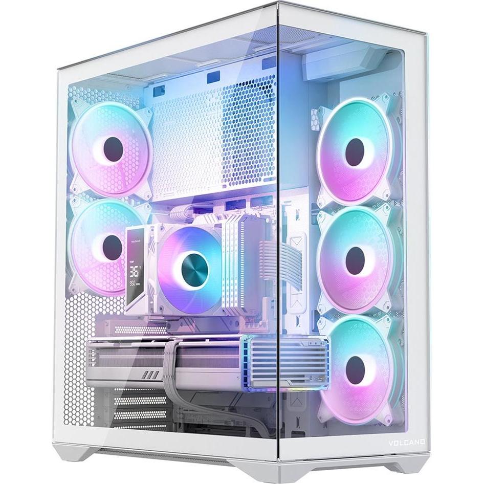Modecom Obudowa Space XL Argb Full Tower 5f Biała (ATX, E-ATX, Micro ATX (mATX), Mini-ITX), Case PC, Bianco