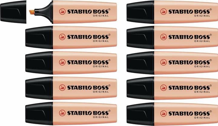 Produktbild STABILO Textmarker - BOSS ORIGINAL Pastel - 10er Pack - cremige Pfirsichfarbe (Pfirsich, 5 mm, 10 x)