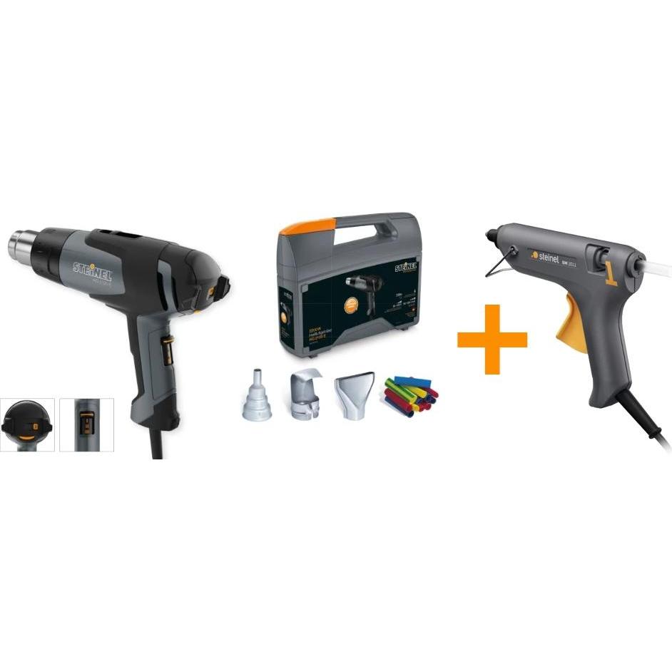 Steinel, Essiccatore ad aria calda, 088422 Set di pistole ad aria calda con pistola per colla in valigia