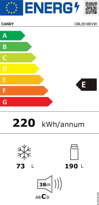 Energy Label Candy CBL3518EVW (190 l)