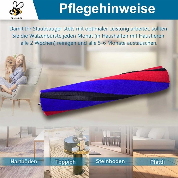Produktbild Flickbee soft roller replaces Dyson 966488-01 for V6 V7 V8 V10 V11