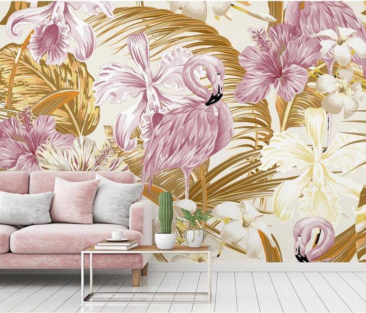 Produktbild Livingwalls Designwalls Flamingo Art Blumen (350 x 255 cm)