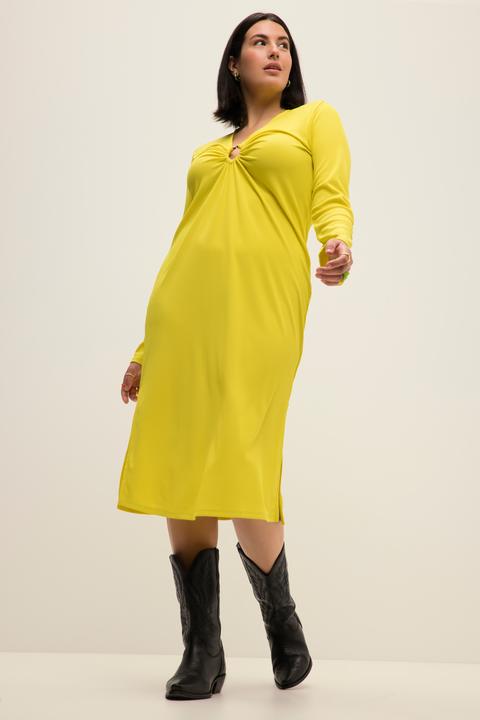 Actual product image Studio Untold Ring Detail Long Sleeve V-Neck Dress (42, 44)