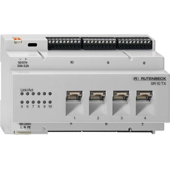 Rutenbeck SR 10TX GB PoE (4 porte), Switch di rete, Grigio