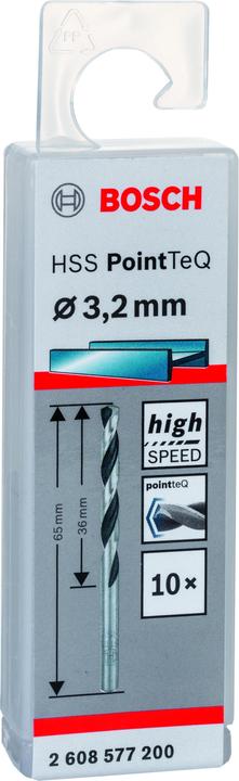 Image du produit Bosch Professional Zubehör Foret hélicoïdal HSS PointTeQ (3,2 mm)