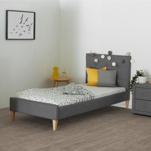 Actual product image Homestyle4u Upholstered single bed with slatted frame (90 x 200 cm)