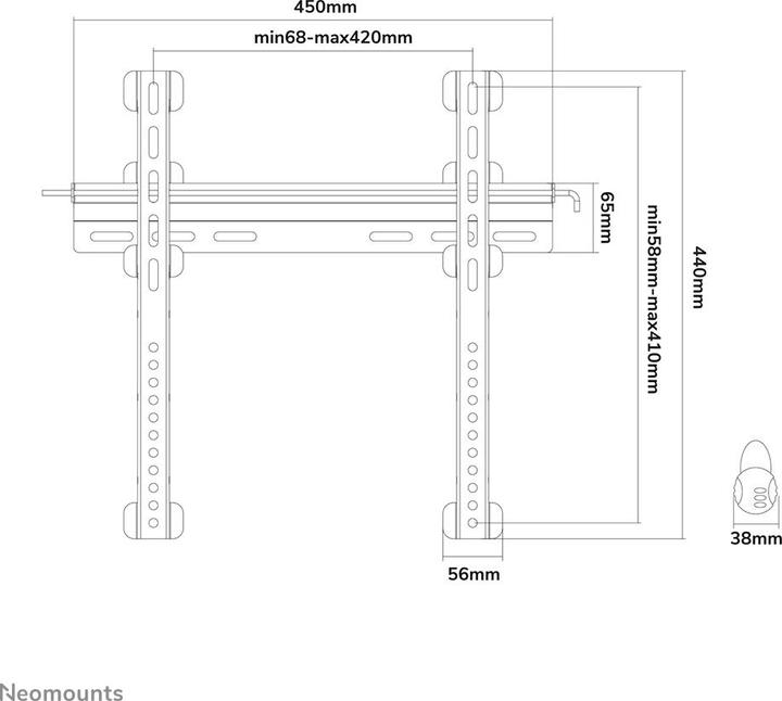 Actual product image Neomounts PLASMA-W040BLACK Monitor Wall Mount (Wall, 52", 50 kg)