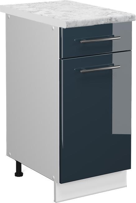 Blau, Dunkelblau hochglanz, Marble-Weiss, Weiss