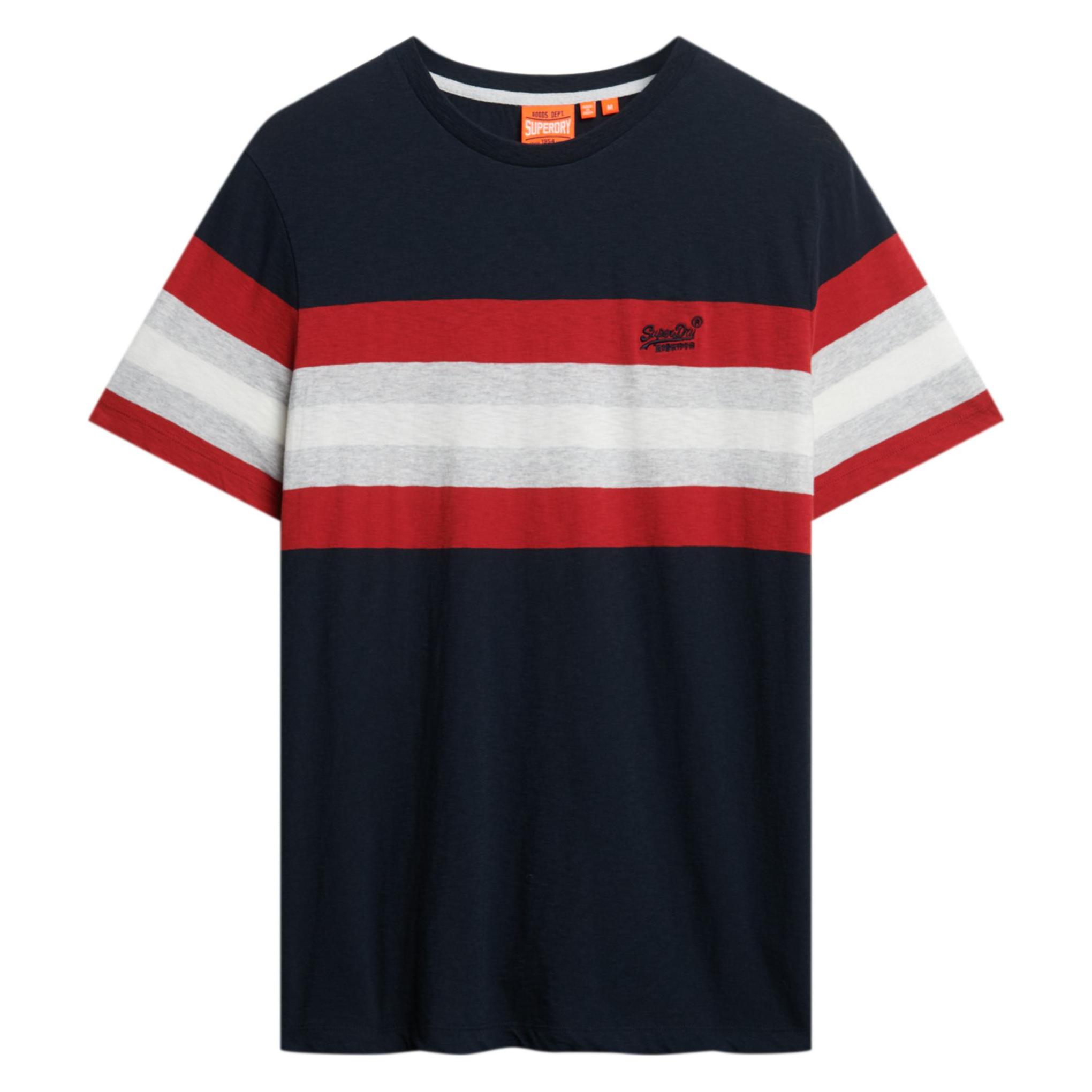 Superdry, Herren, Shirts, Essentials Stripe T-Shirt, Blau, (S)